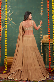 Beige embroidered lehenga set